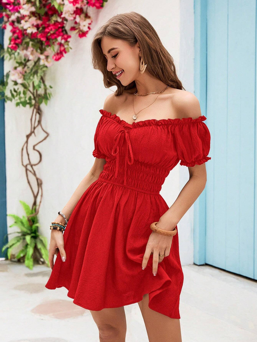 Vestido Ombro a Ombro Scarlet