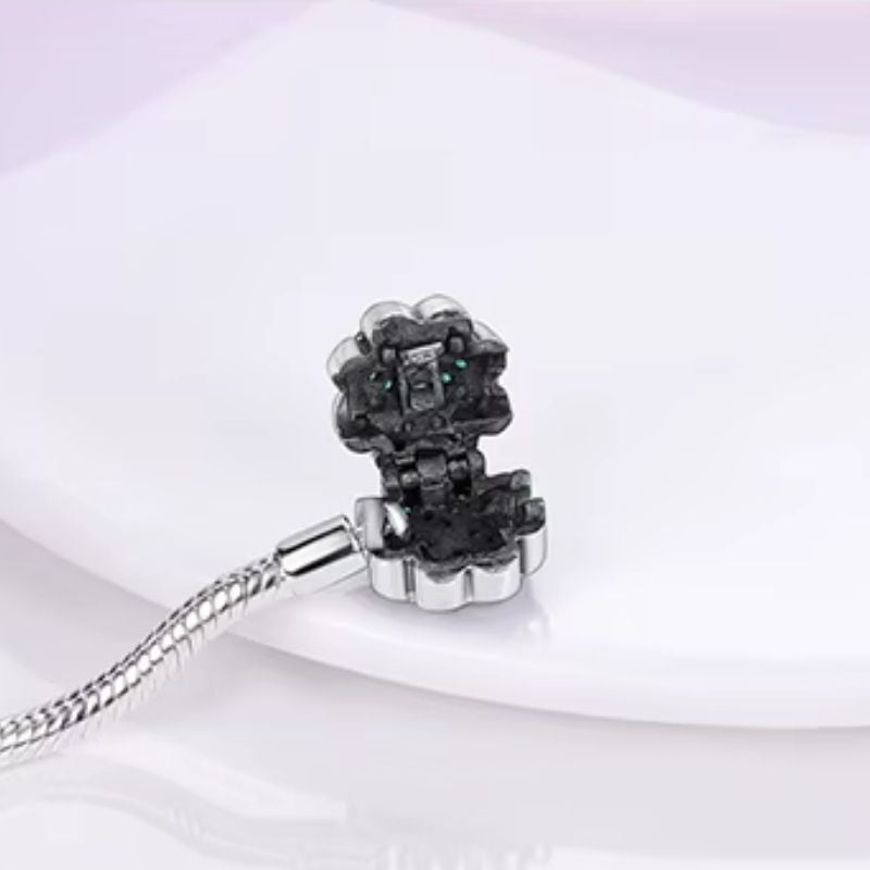 Conjunto 2 Berloques + Pulseira Prata Esterlina 925 – Trevo da Sorte