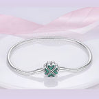 Conjunto 2 Berloques + Pulseira Prata Esterlina 925 – Trevo da Sorte