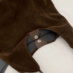 Bolsa Feminina de Ombro Tipo Saco em Suede Sintético Estilo Camurça Ayla