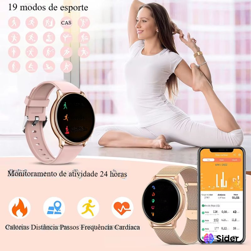 Relógio Feminino Smart Watch Bluetooth, Frequência Cardíaca, rastreador para Android e IOS Sarela Y22