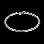 Pulseira Prata Esterlina 925 Serpentina Elegante