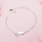 Pulseira Prata Esterlina 925 formato Gatinho mais Gota