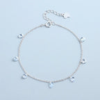 Pulseira Prata Esterlina 925 Gotas de Cristal