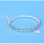 Pulseira Prata Esterlina 925 com Pingente Coração