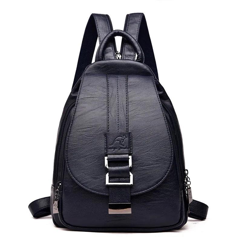 Mochila Couro Feminina Alças com Ziper Andreia