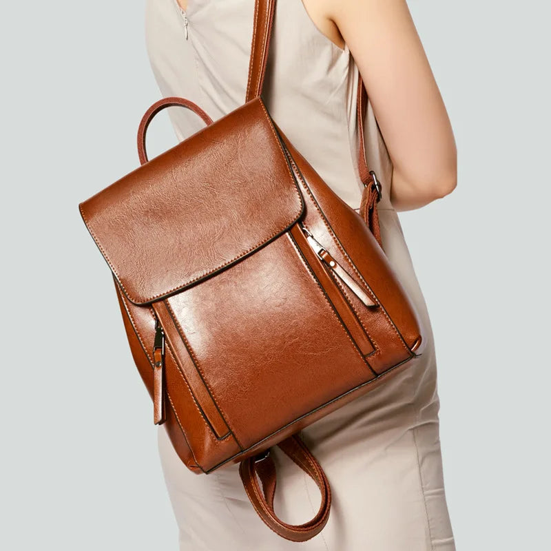 Mochila de Couro Legítimo Feminina Sardenha