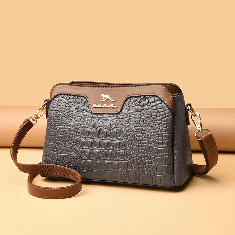 Bolsa Feminina Tiracolo Crocodilo Serife