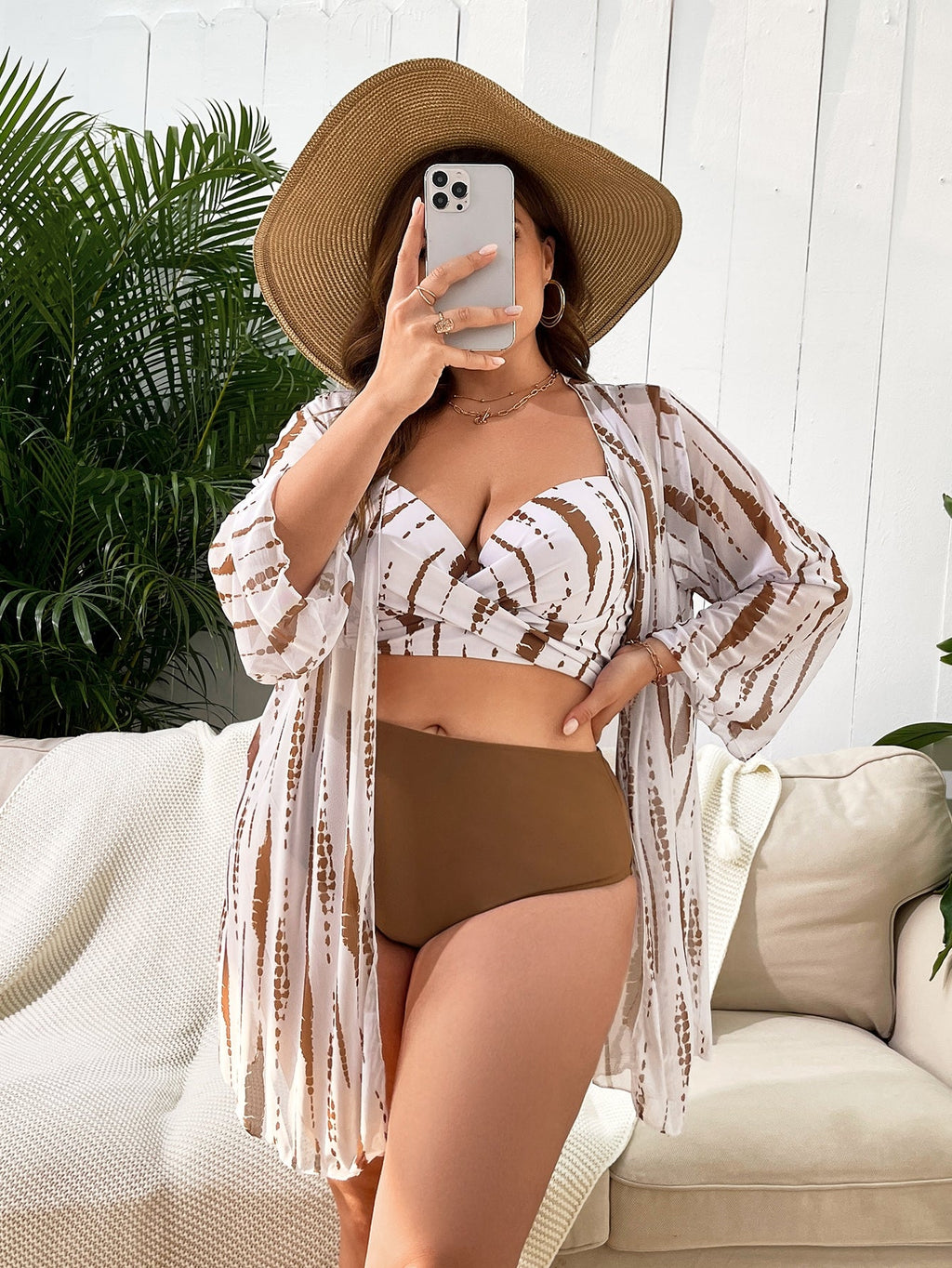Conjunto Biquíni 3 Peças Plus Size Rebeca
